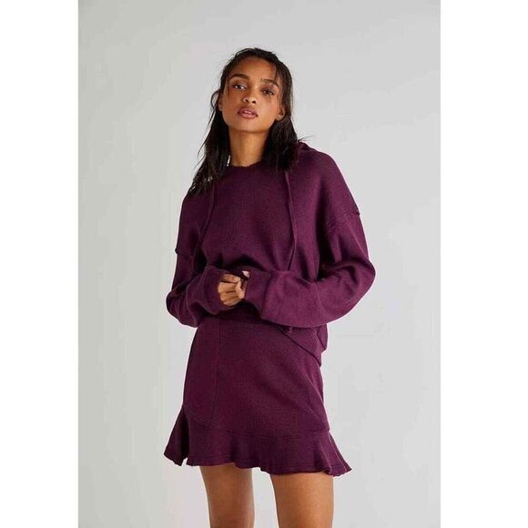 Free People Beach Social Set SKIRT ONLY in Wine Size XS *will fit medium - Picture 2 of 2